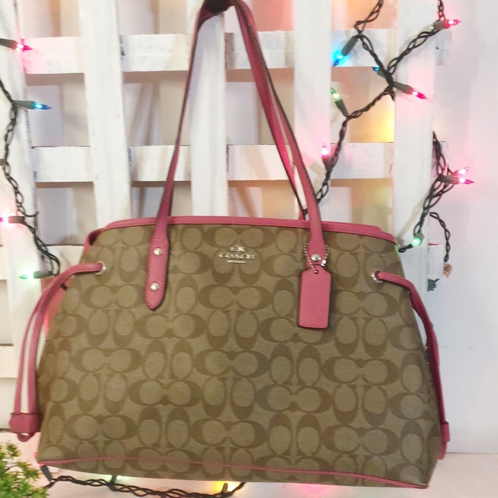 Coach #57842 Signature Drawnstring Carryall Shoulder Bag